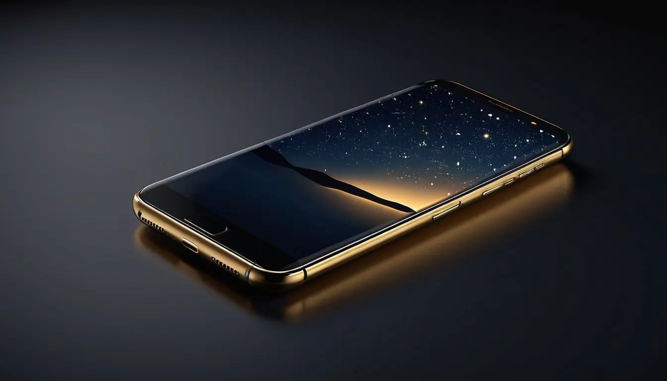 Smartfon w złotym świetle